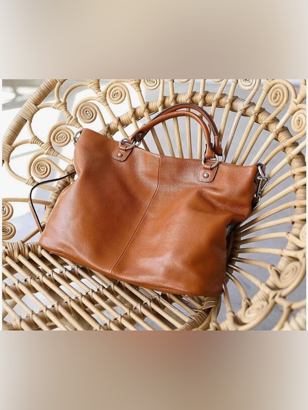 Kattee Genuine Leather Tote Purse for Women, Top Handle Satchel